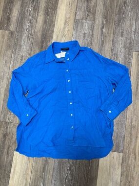 Lane Bryant vibrant Blue Button Front Shirt